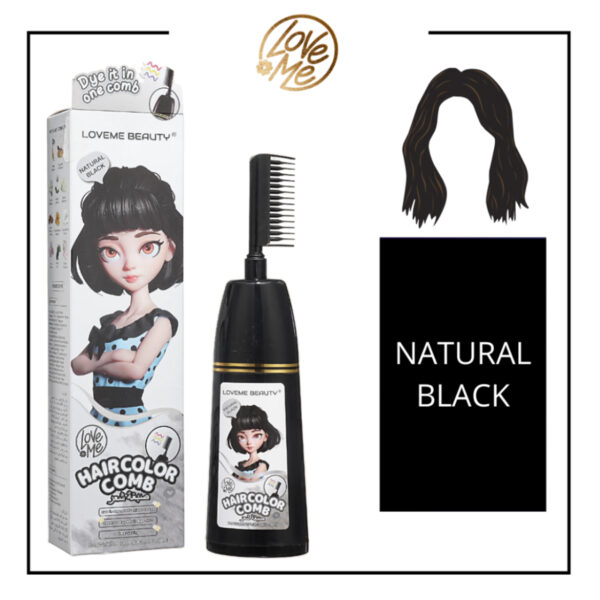 عرض مشط صبغ الشعر love me beauty+زيت الزنجبيل لنمو الشعر - الصورة 3