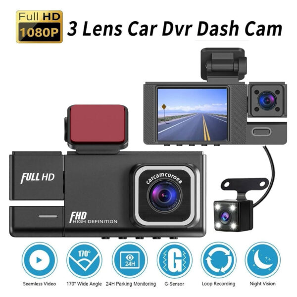 • داش كام 3 كاميرات تعمل بالواي فاي ضمان سنة